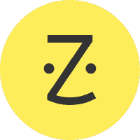 A yellow circle features a stylized smiley face crafted with the letter "Z" and two dots as eyes, forming a minimalist emoticon design that could lighten up any physical therapy NYC clinic or pain management NYC center.