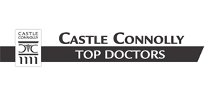 Logo for Castle Connolly Top Doctors featuring the text "Castle Connolly" and "Top Doctors" alongside a stylized emblem on the left. The sleek black-and-white design underscores excellence in healthcare, from physical therapy NYC to advanced pain management NYC.