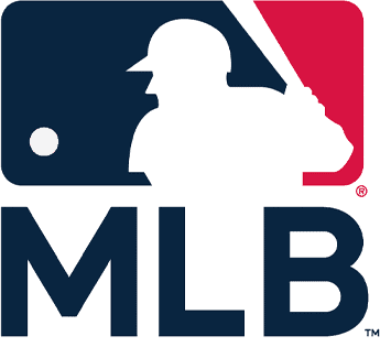 The MLB logo, a silhouette of a baseball player poised to swing against a red and blue backdrop with a white baseball, mirrors the dynamic spirit you might find in physical therapy NYC clinics. Below the graphic are the iconic letters "MLB.